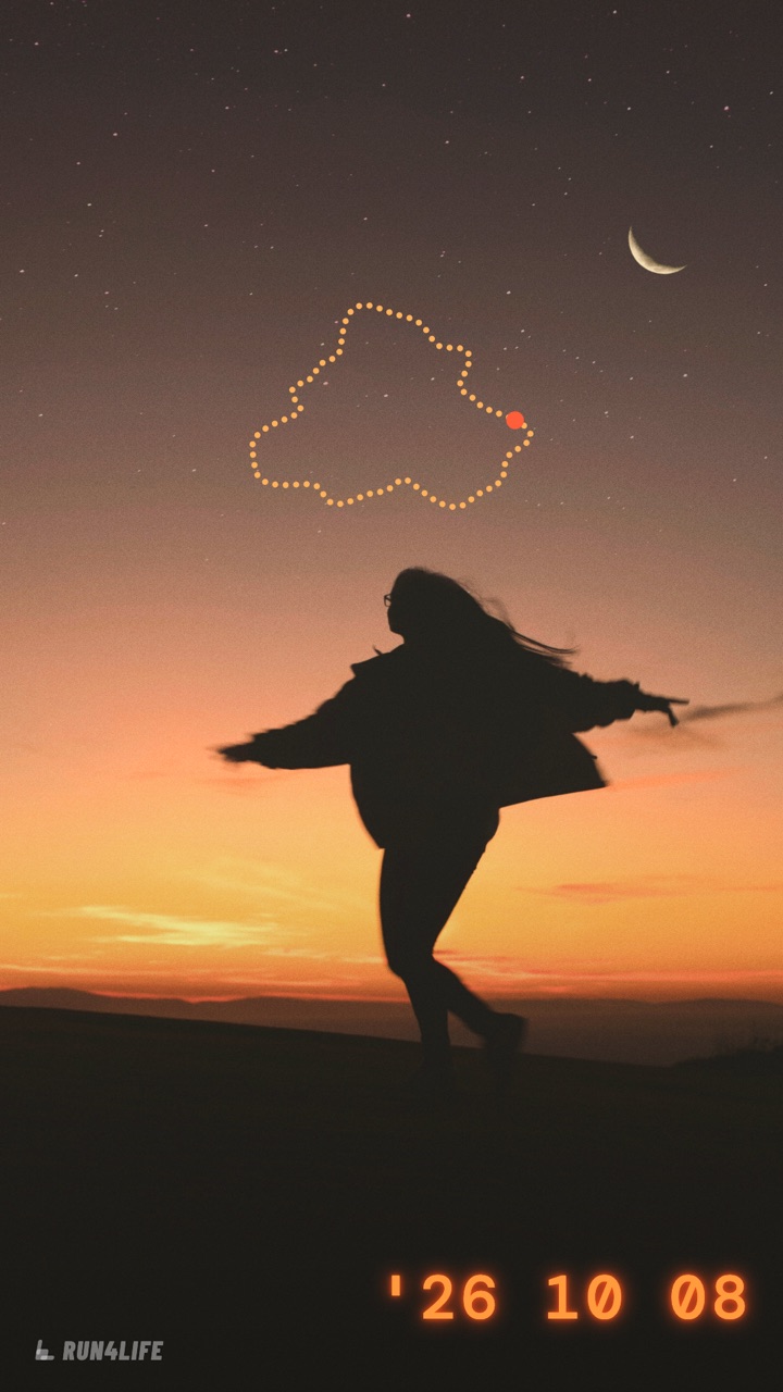 Example story “Sunset shakeout” using the Film date overlay